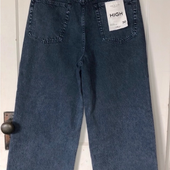 Rag and Bone Maya Wide leg High Rise Cropped jean Size 30 - Picture 8 of 9